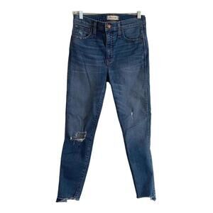 Madewell Women's Skinny Jeans Frayed Ankle Distressed Medium Wash Size 26 ?